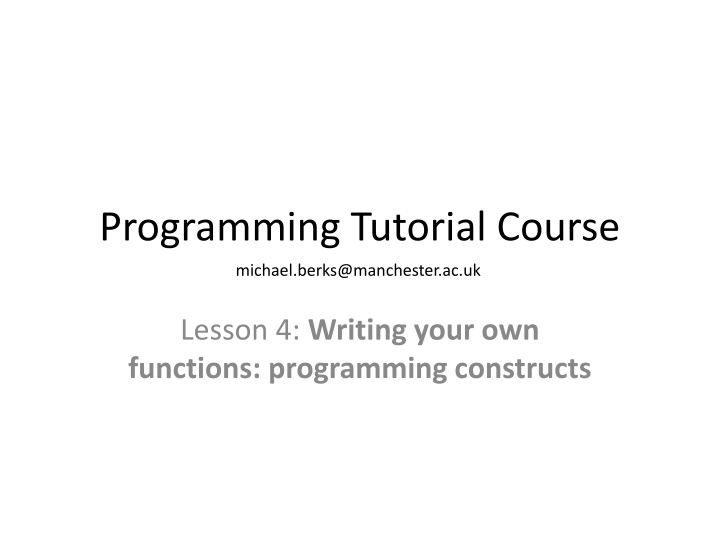 Programming Tutorial Course