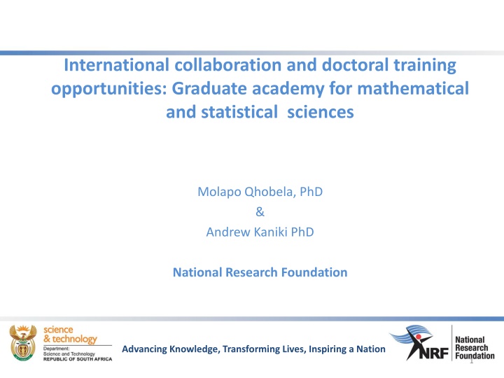 International Collaboration and Doctoral Training Opportunities in Mathematical and Statistical Sciences