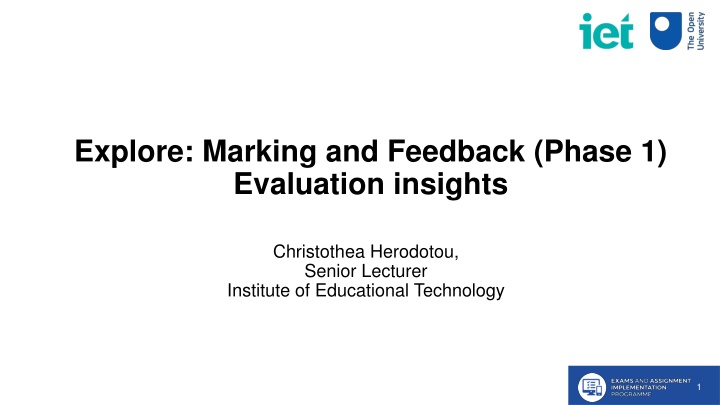 Insights on Exploring Marking and Feedback in Education