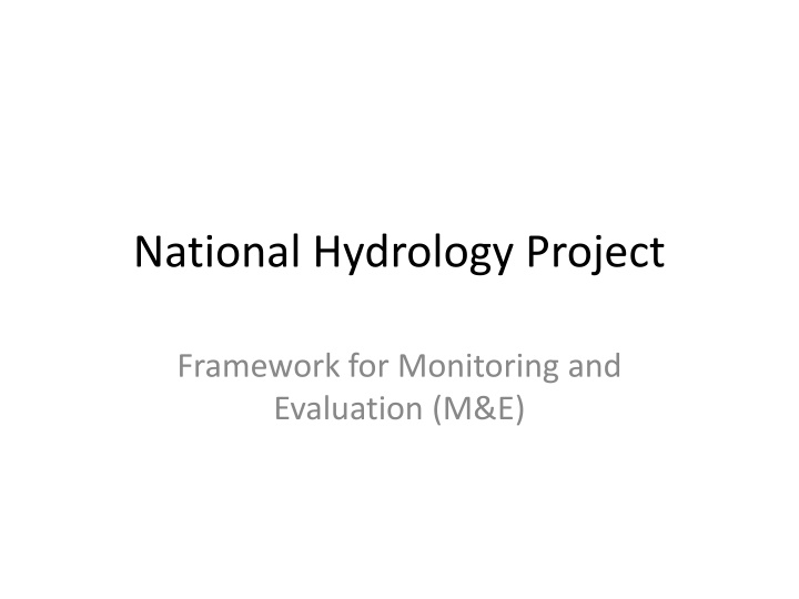 National Hydrology Project