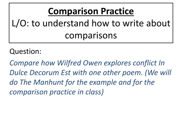 Comparing Conflict Portrayal in Poems