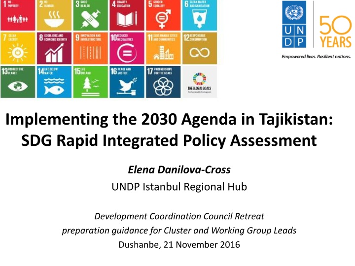 Implementing the 2030 Agenda in Tajikistan:  SDG Rapid Integrated Policy Assessment