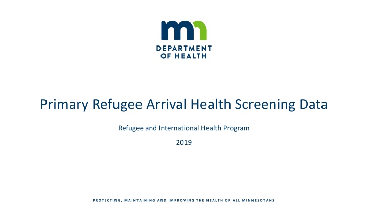 Primary Refugee Arrival Health Screening Data