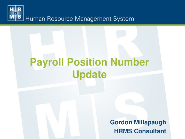Payroll Position Number Update