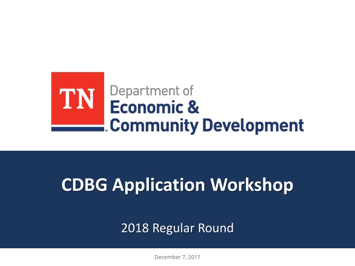 CDBG Application Workshop