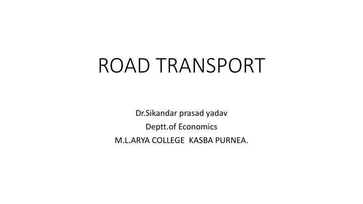 ROAD TRANSPORT