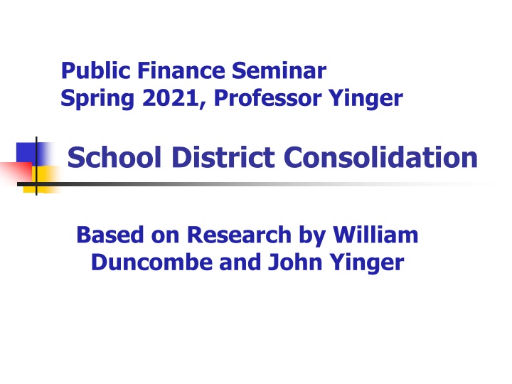School District Consolidation