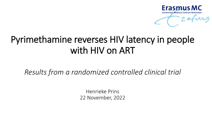 Pyrimethamine Reverses HIV Latency: Clinical Trial Results