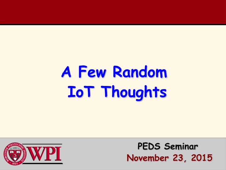A Few Random IoT Thoughts