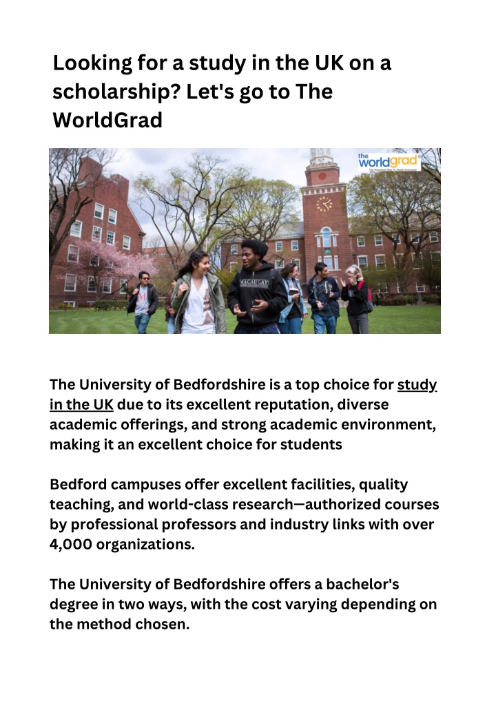looking for a study in the uk on a scholarship n.w