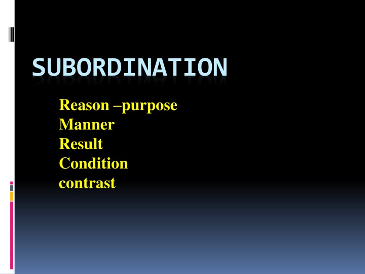 Subordination and Adverb Clauses
