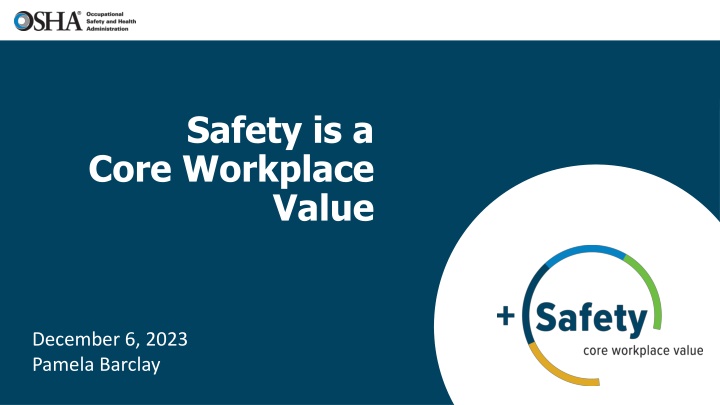 Safety is a  Core Workplace  Value