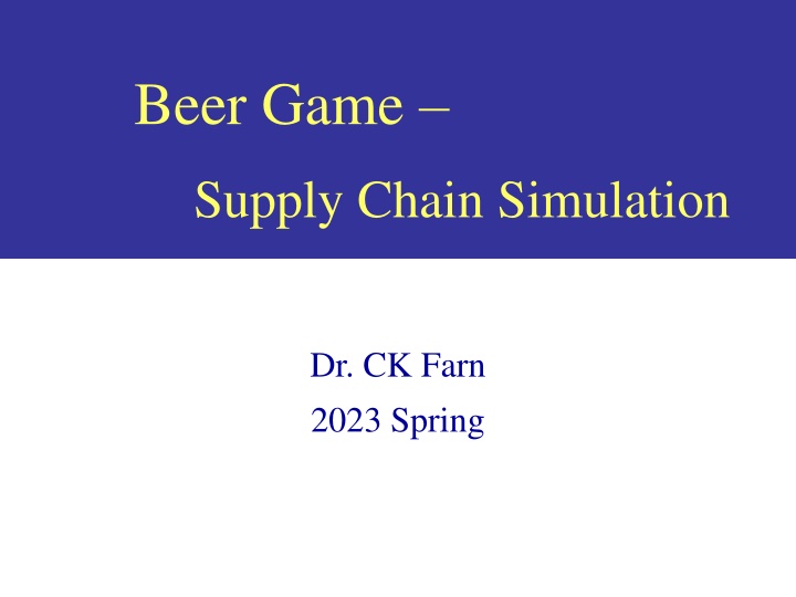 Beer Game Supply Chain Simulation Overview