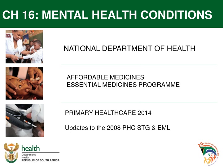 CH 16: MENTAL HEALTH CONDITIONS