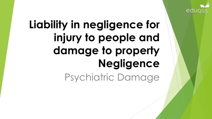 Liability in Negligence for Injury to People and Damage to Property