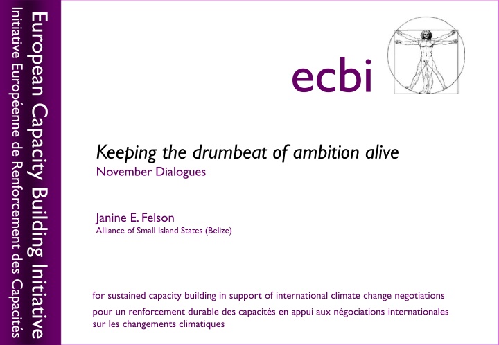 European Capacity Building Initiative - Keeping the Drumbeat of Ambition Alive