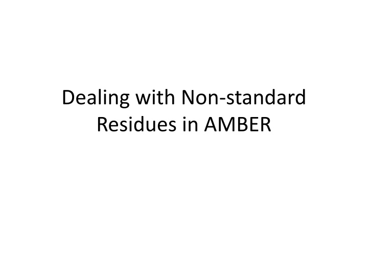 Dealing with Non-standard  Residues in AMBER
