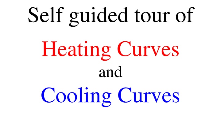 Self guided tour of  Heating Curves and Cooling Curves