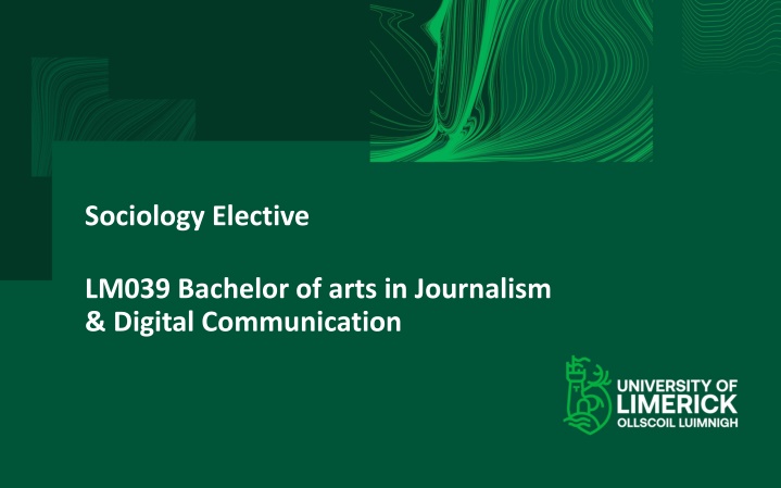 Sociology Elective LM039 Bachelor of arts in Journalism  & Digital Communication