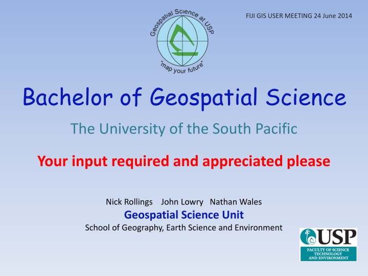 Bachelor of Geospatial Science