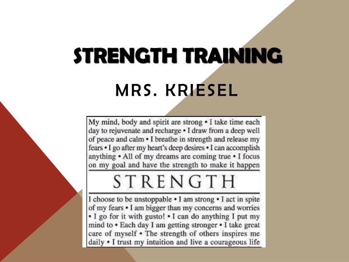 STRENGTH TRAINING