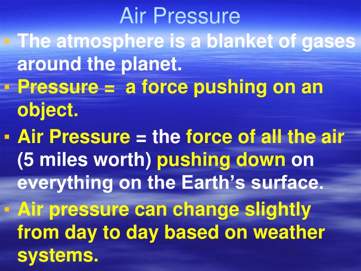 Air Pressure and Gravity