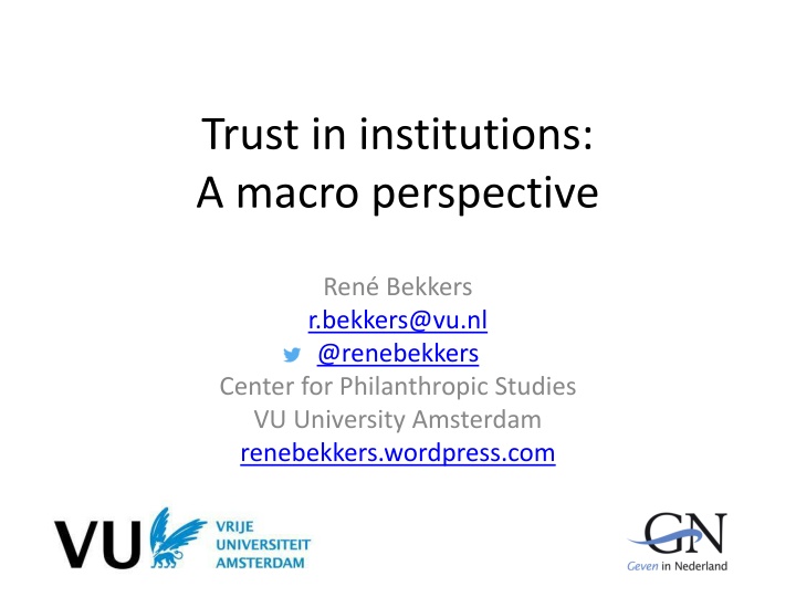 Trust in institutions: A macro perspective