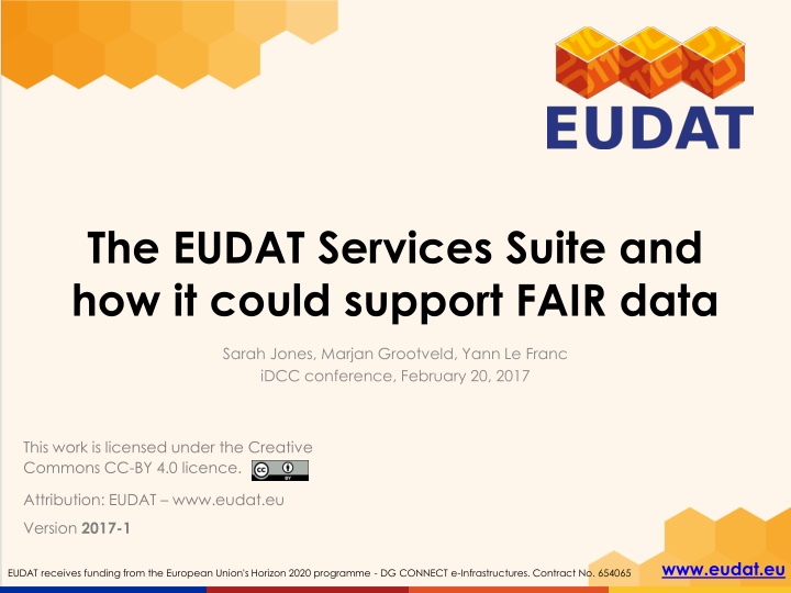 EUDAT Services Suite Supporting FAIR Data
