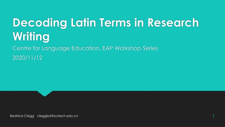 Decoding Latin Terms in Research  Writing