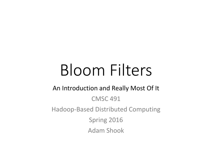Bloom Filters