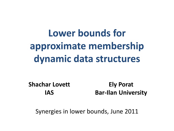 Lower bounds for  approximate membership dynamic data structures