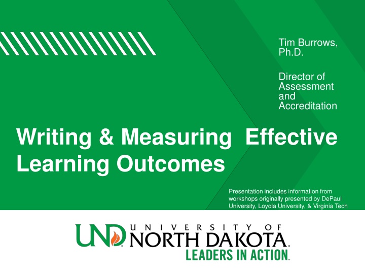 Writing Effective Learning Outcomes Workshop