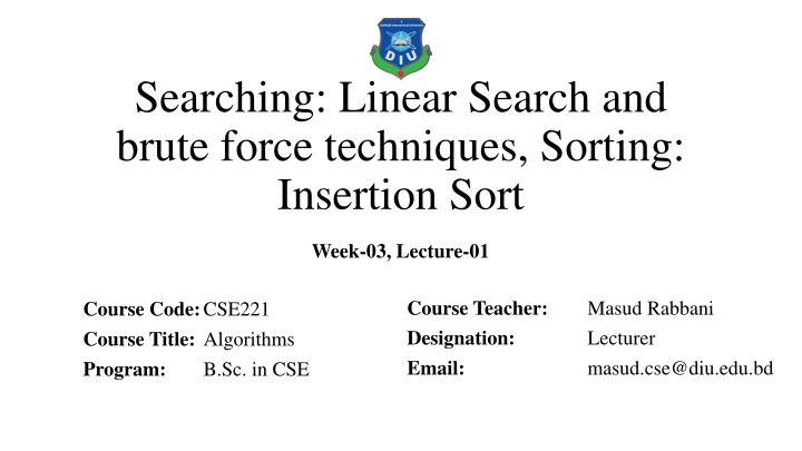 Linear Search and Brute Force Techniques