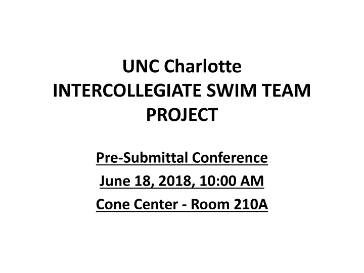 UNC Charlotte Intercollegiate Swim Team Project