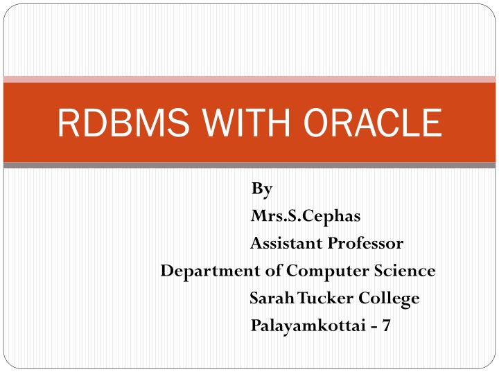RDBMS WITH ORACLE