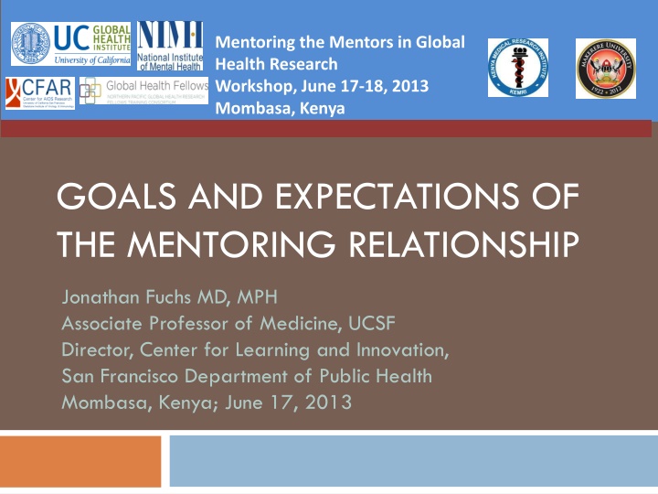 Mentoring in Global Health Research Workshop