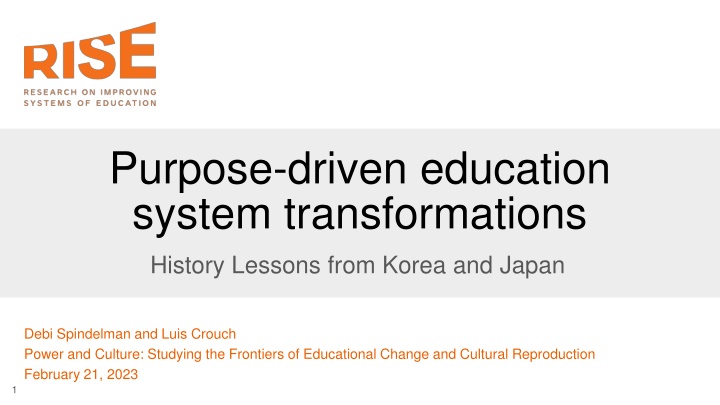 Purpose-driven education system tranformations