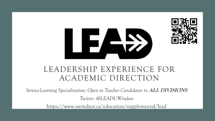 Service-Learning Specialization for Academic Direction