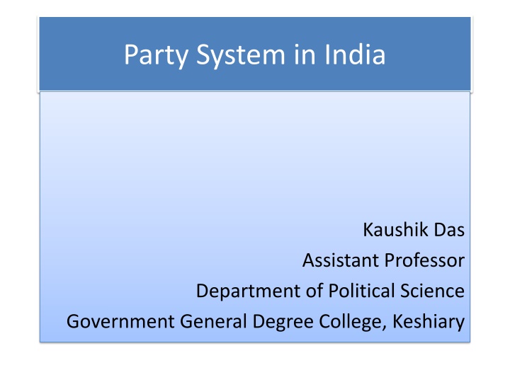 Party System in India