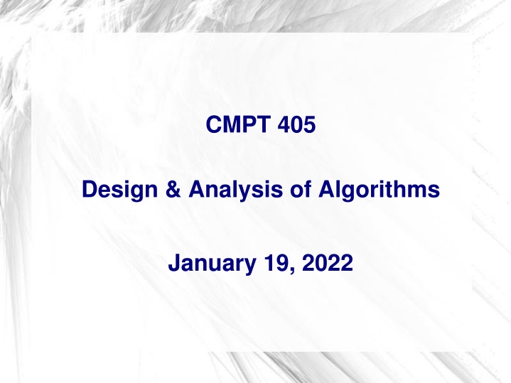 Design & Analysis of Algorithms