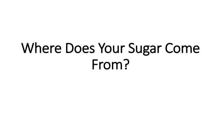 Unraveling the Origin of Your Sugar Supply