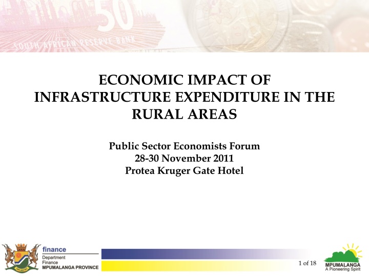 Economic Impact of Infrastructure Expenditure in Rural Areas Forum