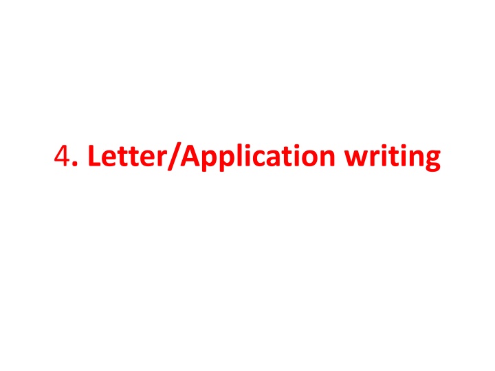 Letter/Application writing