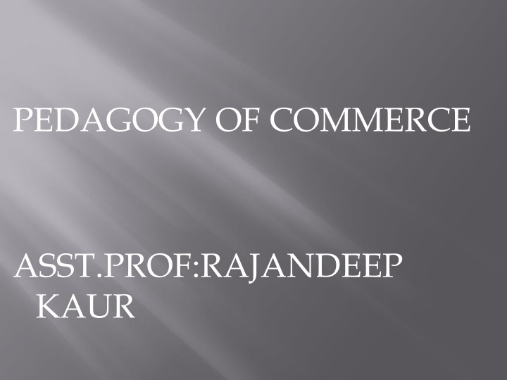 Pedagogy of Commerce