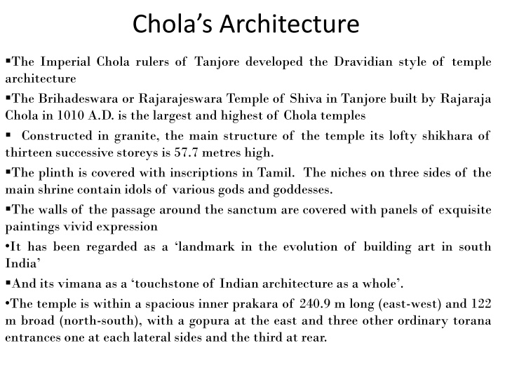 Imperial Chola Temple Architecture in South India