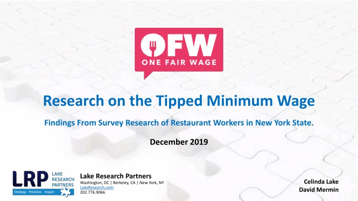 Research on the Tipped Minimum Wage