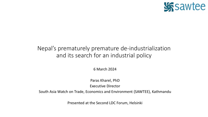 Nepal's Industrial Challenges and Search for Policy