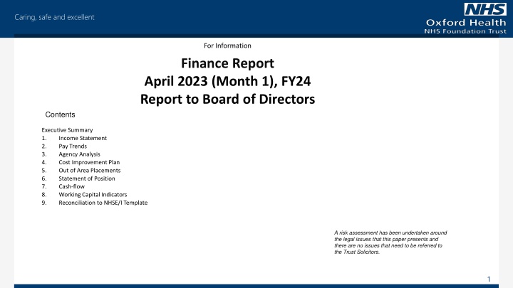 Finance Report