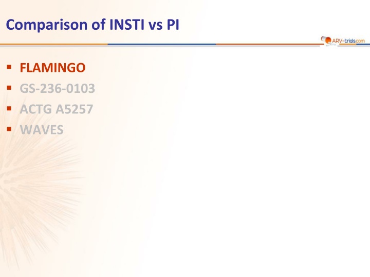 Comparison of INSTI vs PI