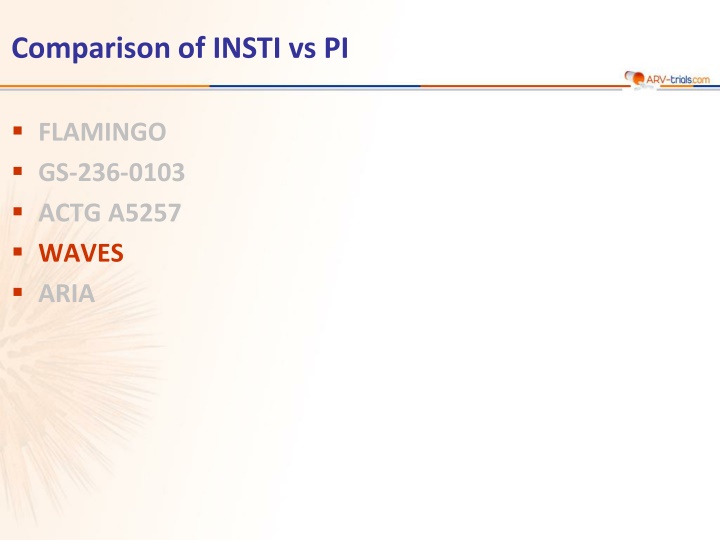 Comparison of INSTI vs PI